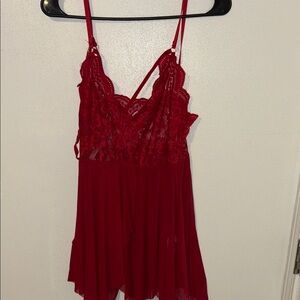 Red Lace Strappy Dress with matching Thong! NWT